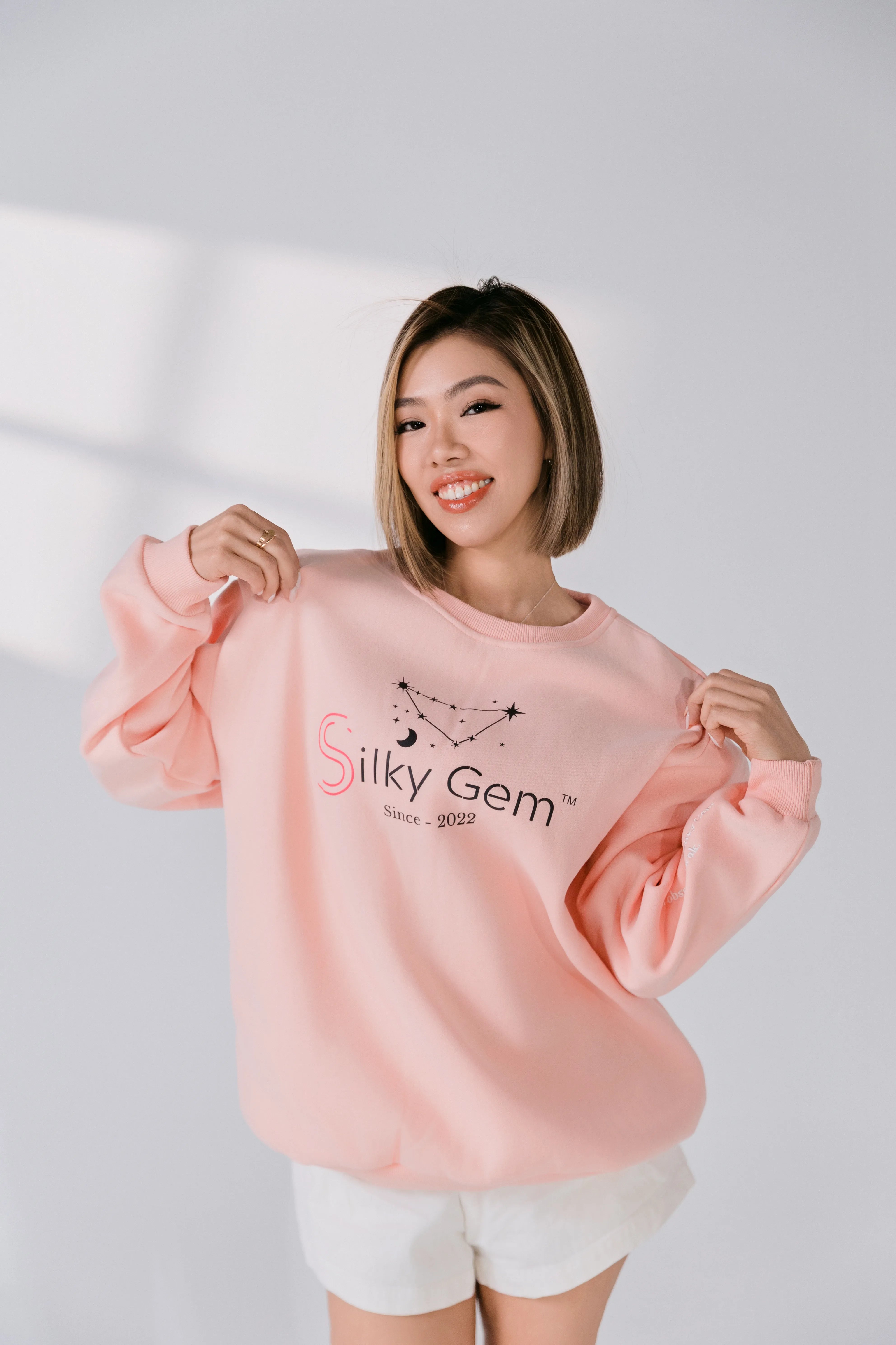 Detailed view of front printed constellation artwork.