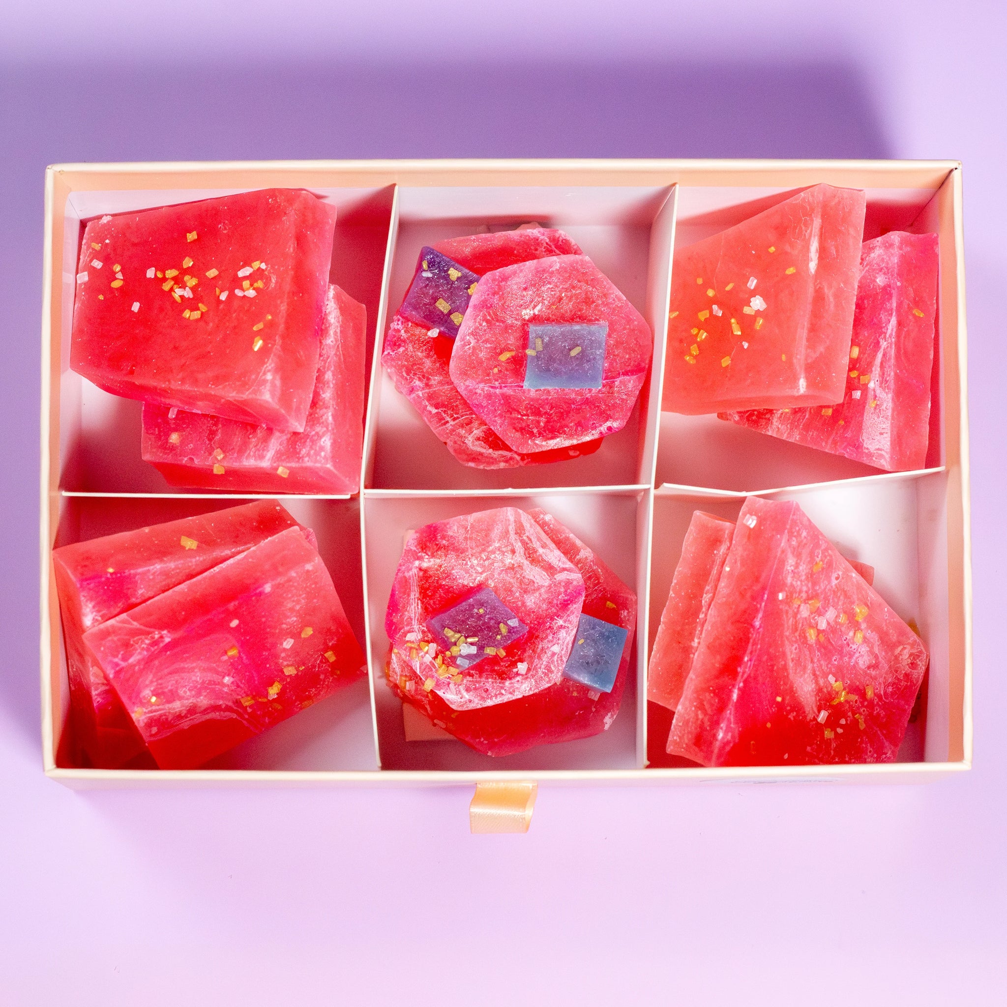 Watermelon Citrus Pink Calcite Crystal Candy Kohakutou | Silky Gem