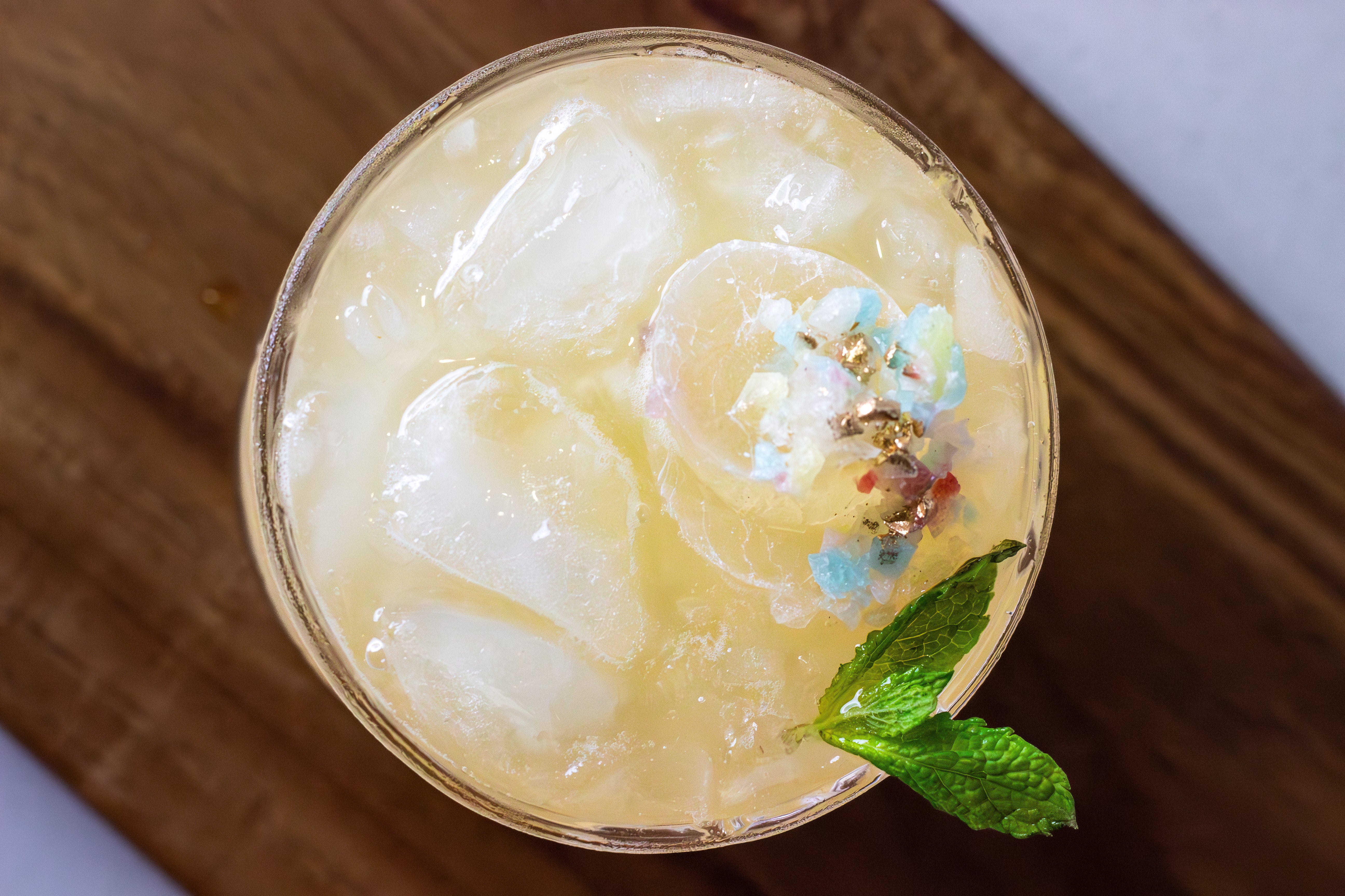 Sip and Sparkle: Whiskey Smash paired with the Lemon Silky Gem