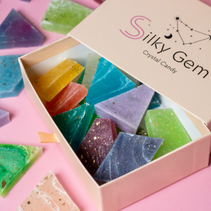  Silky Gem - Mystery Box, Edible Crystal Candy, 26-28 Clusters,  Multi Flavor, Kohakutou, Edible Gem, Vegan, Gluten Free, ASMR : Everything  Else
