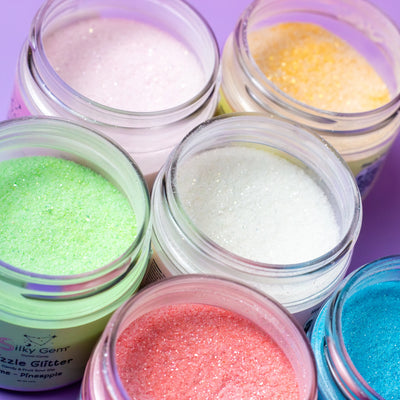 Silky Gem Sizzle Glitter Sour Dip Blue Raspberry crystal candy product image