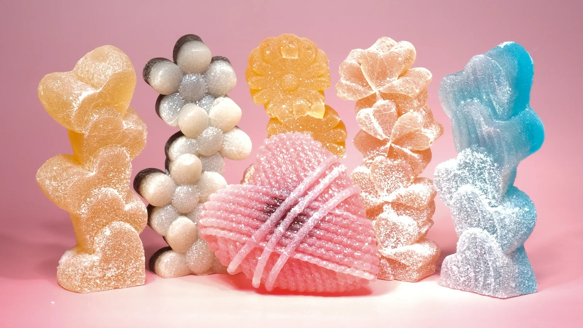 Assorted Silky Gem crystal candy styled for spring