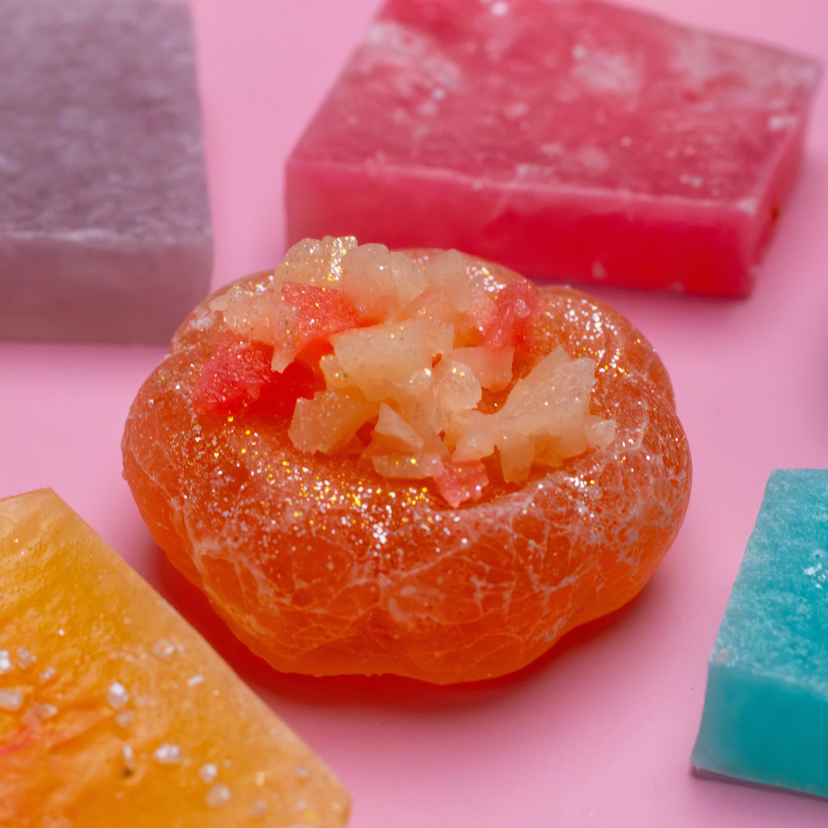 Silky Gem crystal candy close up