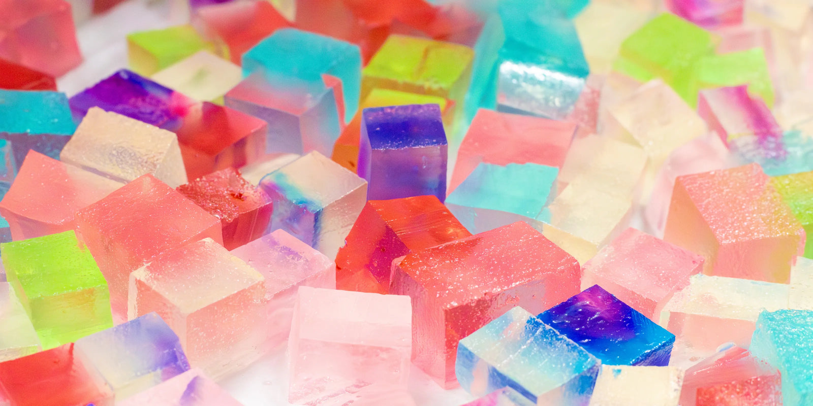 Colorful assortment of Silky Gem crystal candy
