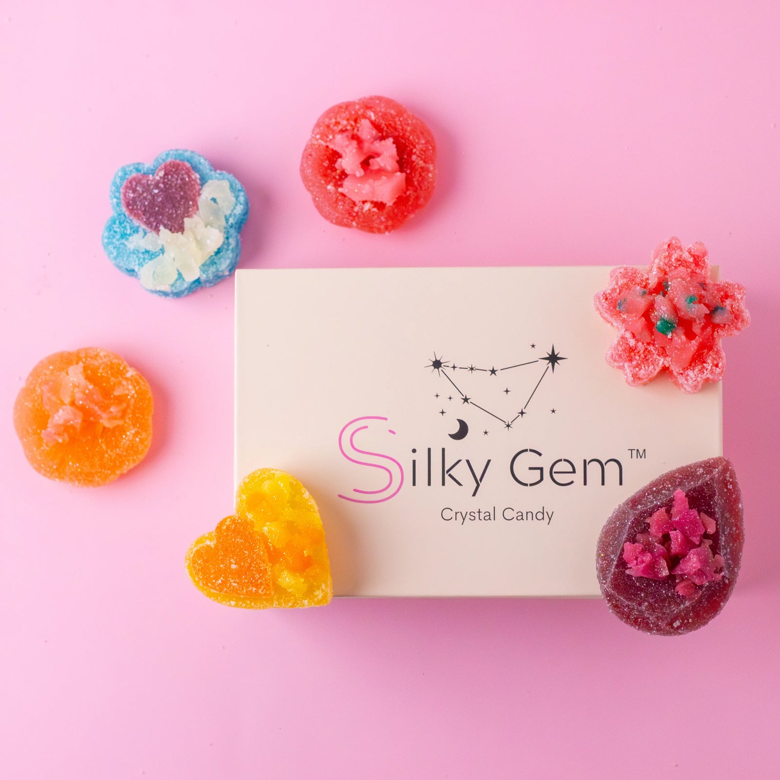 Crystalicious 2.0 Sour six-piece Silky Gem crystal candy box and candy spread