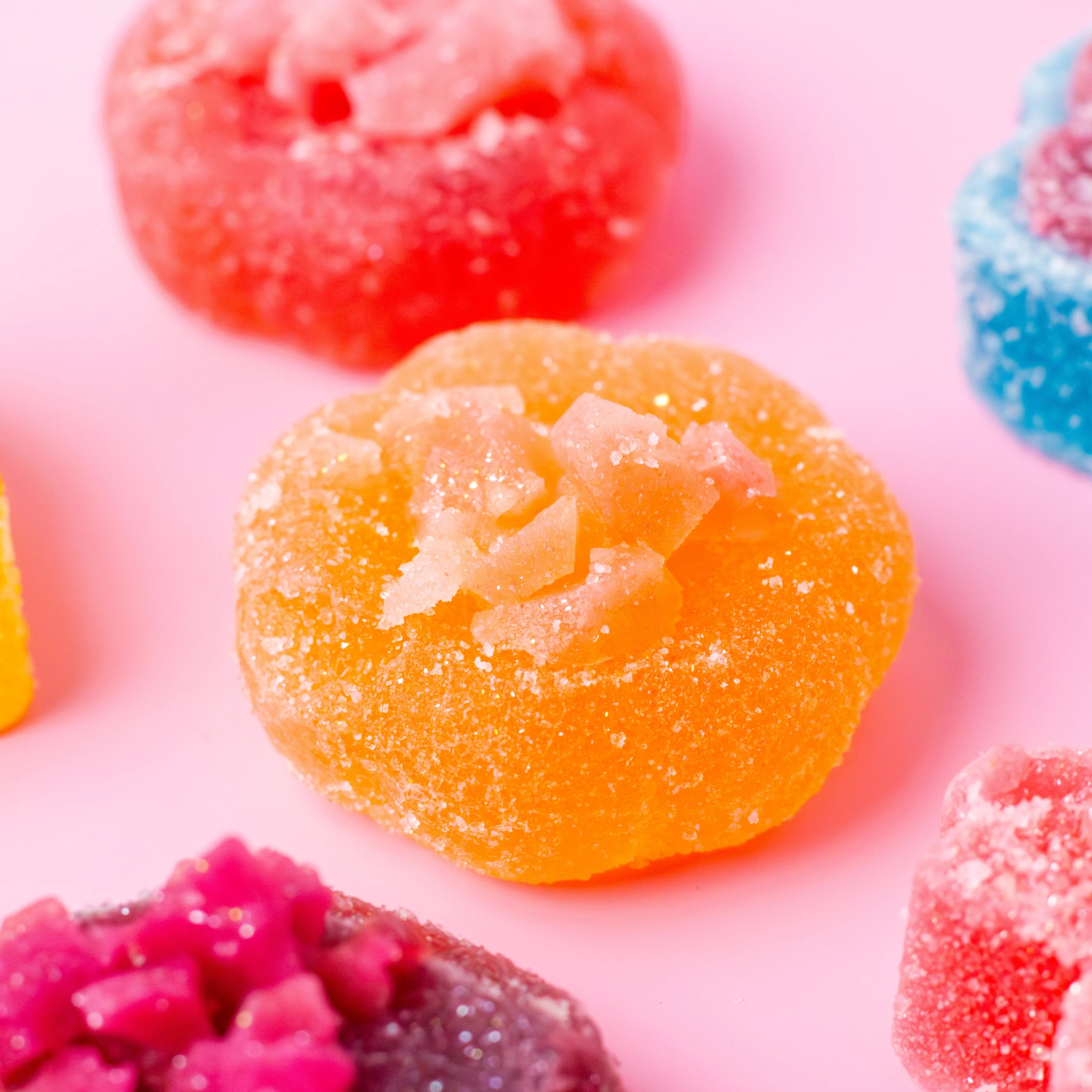 Orange sour crystal candy