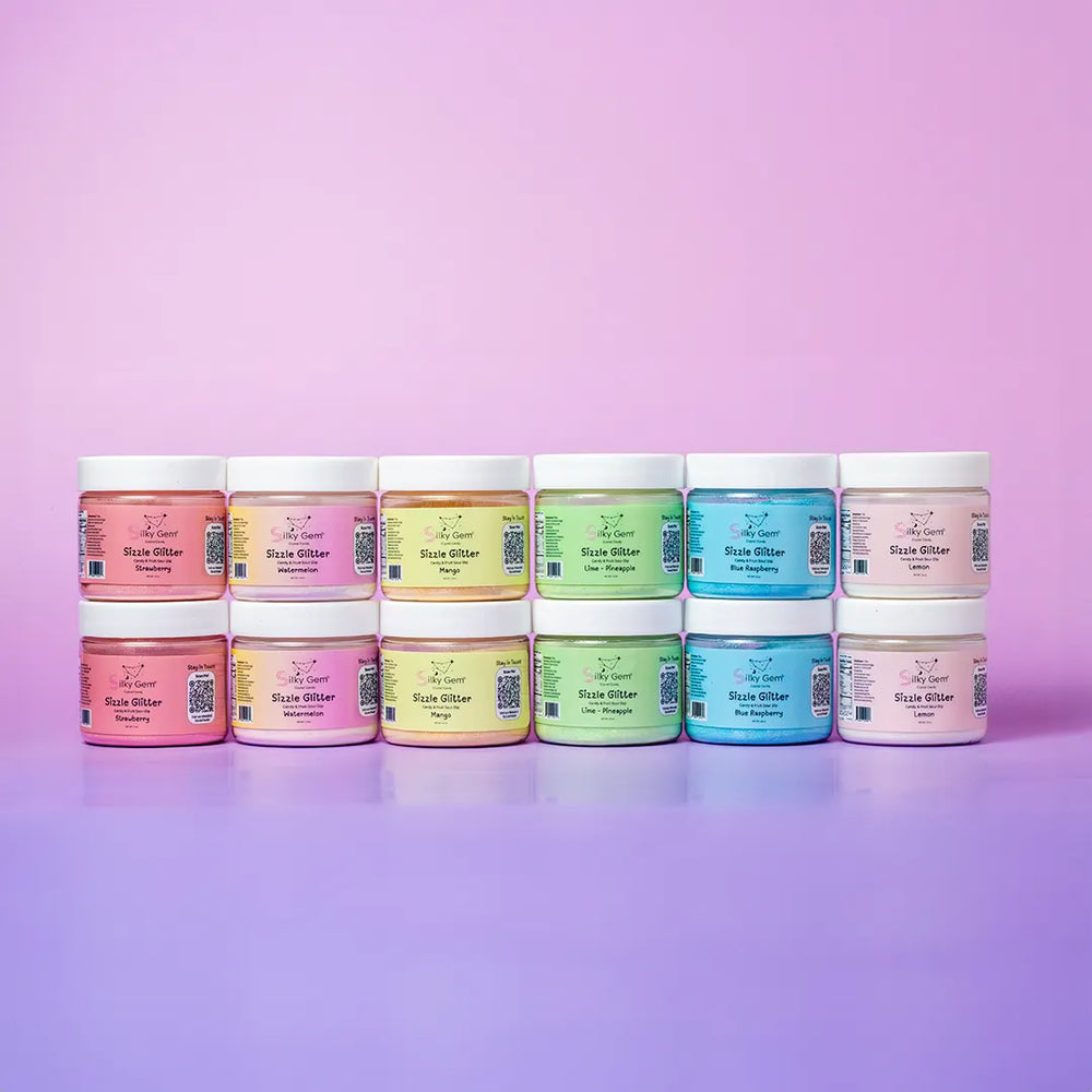 Silky Gem Sizzle Glitter Sour Dip Lemon crystal candy product image