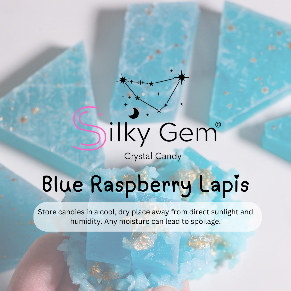 Blue Raspberry Crystal Candy | Tangy Raspberry Kohakutou | Silky Gem ...