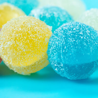 Colorful Sizzle Pops crystal candy skewers from the five-skewer set